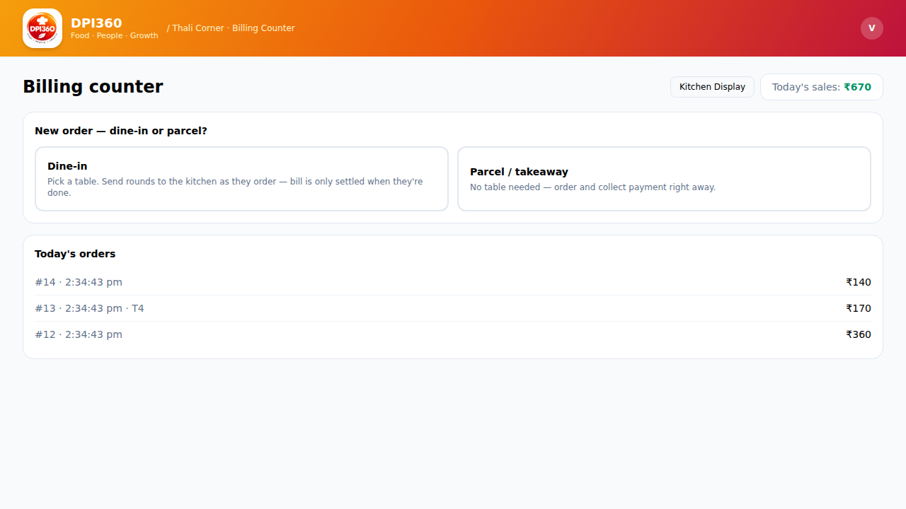 DPI360 billing counter